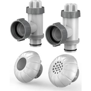 POOLHACKER Above Ground Pool Parts, Pool Accessories and Parts Includes Plunger Valve, Pool Inlet Nozzlet and Outlet Strainer Part Set, Above Ground Swimming Pool Plunger Valves Replacement Part