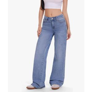 Women's Low Rise Wide Leg Denim with No Stretch Junior Jeans.31
