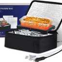 Portable Oven 12V, 24V, 110V Car Food Warmer Portable Mini Oven Personal Microwave Heated Electric Heating Lunch Box With Wall & Vehicle Plug for Work Reheating Food in Car, Truck, Travel, Work