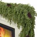 6FT Artificial Cedar Christmas Garland for Mantle Christmas Decorations Real Touch Realistic Greenery Faux Pine Garlands for Xmas Home Decoration Fake Winter Indoor Outdoor Garland Door Decor