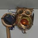 Solar Owl Wind Chimes Outdoor, Waterproof Sun Wind Bells Light with Crackle Glass Ball for Outside, Clearance Unique Gifts for Mother's Day, Birthday, Women, Girls, Garden Decor