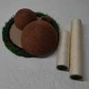 PETEPELA Cat Scratching Post, Mushroom Tall Cat Scratcher Featuring with Natural Sisal Scratching Poles and Interactive Toy Ball for Kittens and Small Cats (Brown) (18.9")