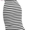 Women's Casual Ribbed Sleeveless Striped Slim Fit Bodycon Pencil Midi Tank Dress for Summer (Blue, XXL)