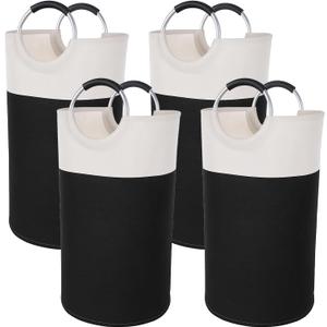 4 Pack 82L Laundry Basket, Waterproof Fabric Clothes Baskets Dirty Clothes Hamper Laundry Bag with Foam-Protected Aluminum Handles for College Dorm Family Bathroom