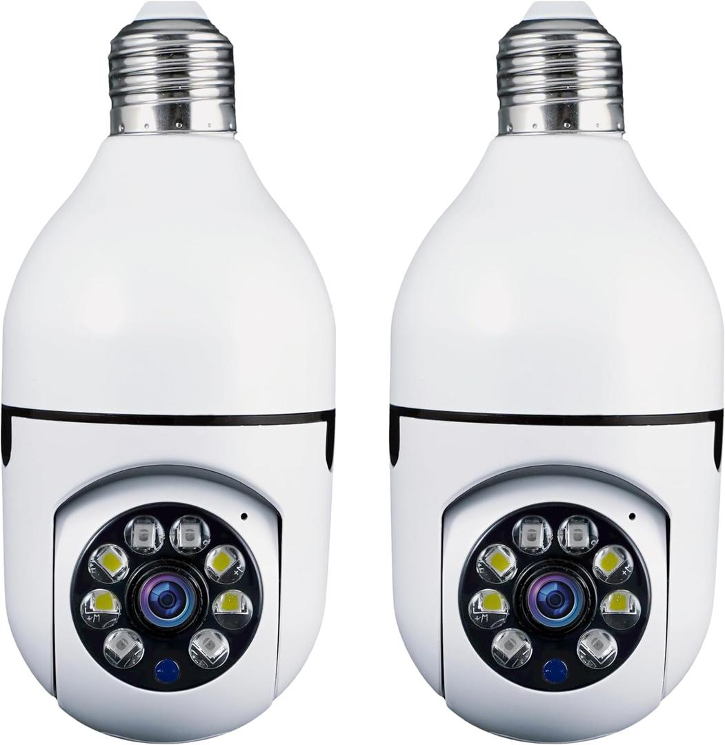 Security Camera, Two Way Talk 1080P HD Video WiFi Smart Camera, Indoor Outdoor Night Vision 360 Degree Motion Detection with SD Card (Pack of 2)