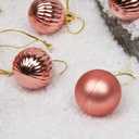 2 x Emopeak 24Pcs Christmas Balls Ornaments for Xmas Christmas Tree - 4 Style Shatterproof Christmas Tree Decorations Hanging Ball for Holiday Wedding Party Decoration (Rose Gold, 1.3"/3.2CM)