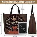 African American Black Women Tote Bag Black Girl Magic Shoulder Handbag For Work Travel Beach Shopping