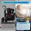 Inflatable Airplane Seat Cushion with Memory Foam | 3D Scalloped Air Baffles | Sit-to-Adjust Firmness | 2-in-1 Seat Pad & Lumbar Support, Tailbone Relief | 30s Inflate & 1s Deflate | Travel & Office, Black