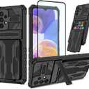 Phone Case for Galaxy A23 Case, Samsung A23 SM-A235M Case with Screen Protector, Wallet Detachable Credit Card Holder Built-in Stand Protective Phone Cover for Samsung Galaxy A23 Black