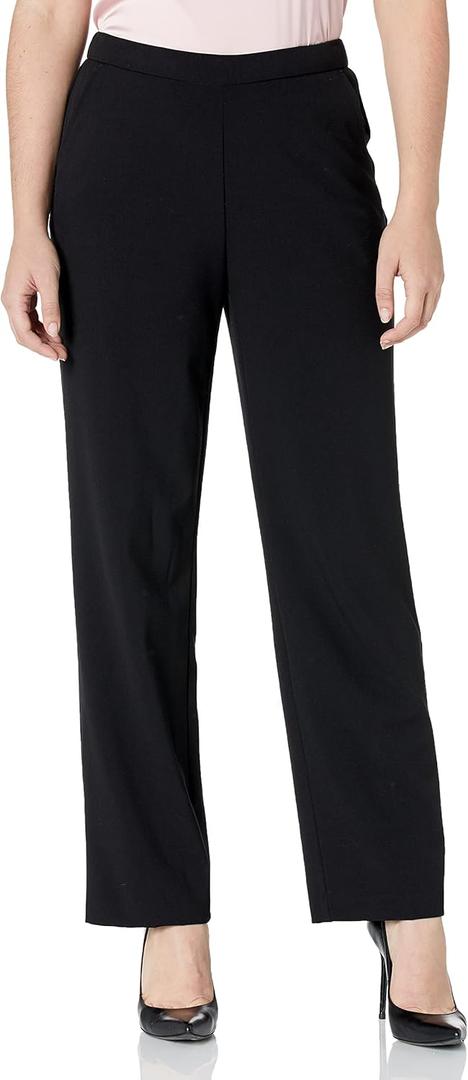 Briggs New York Women's Pull on Dress Pant (Regular Short & Tall Length) (Black) Size 14