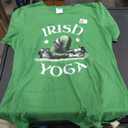 Irish Yoga Festive Green St. Paddy's Day Humor TShirt, M, Grass Gree