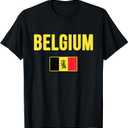 Belgium Belgian Flag Souvenir Belgie T-Shirt, Medium