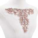 FINGERINSPIRE 1PC Sparkling Rhinestone Appliques Handmade Rhinestones Lace Applique Flower Beaded Embroidery Sew On Patches Rhinestone Applique Crystal Neckline Collar Patches for Wedding Dress Cloth