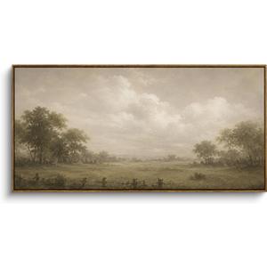 InSimSea Extra Large Framed Vintage Wall Art, Misty Meadow Prints, 24x48In