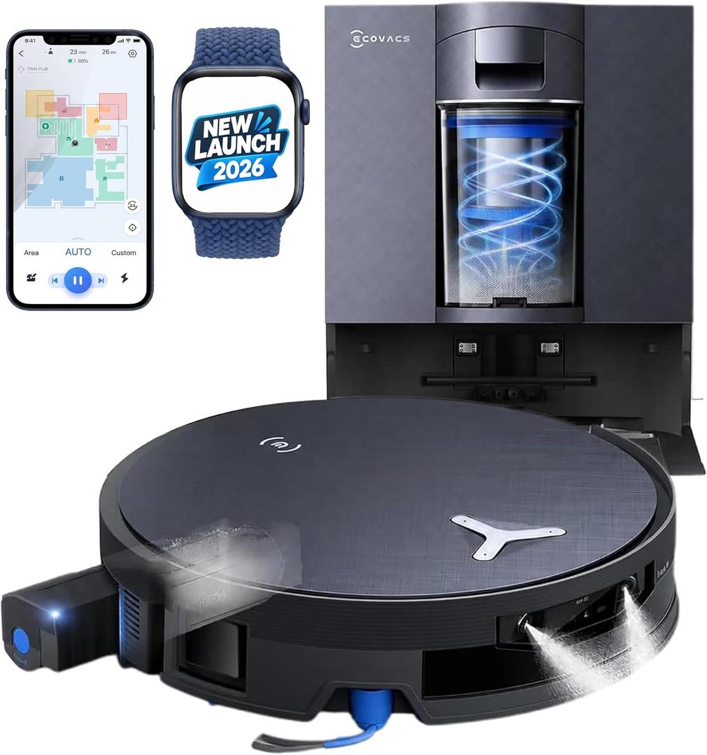 ECOVACS DEEBOT Robot Vacuum and Mop, X12 OMNICYCLONE
22000Pa BLAST Suction, Instant Self-Washing Roller, Auto Carpet Shield, Bagless Station, ZeroTangle, PowerBoost Charging