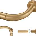 Warm Gold Curtain Rod for Windows 28 to 56 Inch, Internal Splicing 1 Inch Diameter Disc, Adjustable Room Darkening Curtain Rod with Aluminum Finials and Brackets, Wrap Around Design