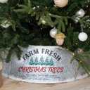 Galvanized Christmas Tree Collar - Oversized, Adjustable Metal Collar Ring for Large to XL Christmas Trees - Rustic Stand Up Tree Skirt with Distressed White Finish for Indoor Holiday Decor
