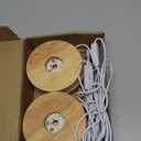 4 Pack Wooden LED Light Display Base with Switch, 3.9 Round Warm Light Stand for Crystal Glass Ball Figurine, USB Powered Lighted Holder for Resin Crafts, Art Decoration