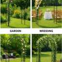 Adorox 7.8ft Garden Arch Trellis for Climbing Plants, Metal Arch Frame, Pumpkin Archway Outdoor Garden Arbors and Arches for Halloween Christmas Birthday Party Baby Shower Decoration(Black)