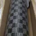 Custom Size Runner Rug 2 ft x 6 ft, 2-82ft Carpet Runners Hallway Entryway Kitchen Garage Laundry Room Area Rugs with Non-Slip Rubber Backing, Checkered Black