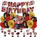 49 Football Birthday Party Supplies,Party Decorations Set Include Banner,Balloons,Cake Cupcake Toppers,for Boys Girls Theme Party.