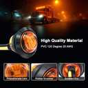 20pcs 3/4 Inch LED Marker Lights - 3rd Gen Round Mini Amber/Red Clearance Lights for Truck, Trailer, RV, Bus, Van, Boat, IP68 Waterproof, 12V DC