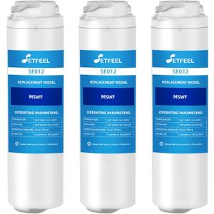 MSWF Refrigerator Water Filter, Replacement for GE Smart Water MSWF Cartridge 101820A, 101821B, RWF1500A, 101820B, 101821A, 101821, 3 Pack SETFEEL MSWF Refrigerator Water Filter, Replacement for GE Smart Water MSWF Cartridge 101820A, 101821B, RWF1500A, 101820B, 101821A, 101821, 3 Pack SETFEEL
