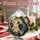 2 x Virgin Mary Stained Glass Ornament, Christian Christmas Ornaments, Christmas Tree Ornaments, Catholic Home Decor, Holiday Decor, Unique Xmas Gifts, Gift Idea, Christian Gifts, Religious Gift
