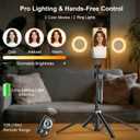 Tripod for iPhone with Light Vlogging Camera, Auto Face Tracking Tripod 360 Rotation with Remote, No App, Portable Travel Phone Holder for Video Recording Live Streaming, Content Creator Essentials