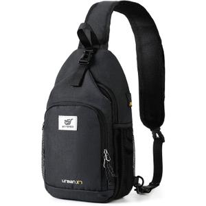 SKYSPER Sling Bag RFID Crossbody Sling Backpack Cross Body Shoulder Bag Travel Hiking Daypack for Women Men (Black)