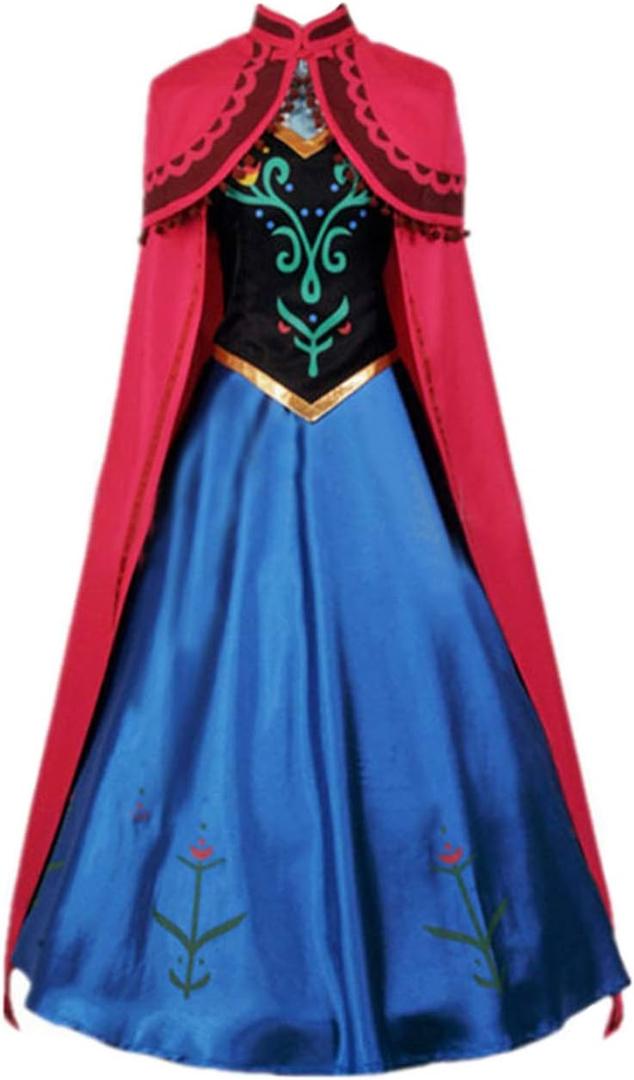Ainiel Women Princess Role Play Outfits Halloween Costume (3XL, Blue)