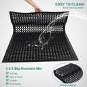 Anti Fatigue Rubber Mats - 2 Pack Restaurant Kitchen Non-Slip Bar Floor Entry Door Drainage Mats - Indoor/Outdoor Use - 36 x 60 Inches