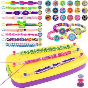 Christmas Gift for Girl 7 8 9 11 12 Year Old, Friendship Bracelet Making Kit Toys, Arts and Crafts for Kids Age 8-12,Thanksgiving Day Birthday Present Top Popular DIY Jewelry Bracelet String Maker