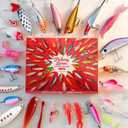 Fishing Advent Calendar 2025 Adult, 24 Days Christmas Countdown Fishing Lures Bait Set with Poppers, Minnows, Crankbaits, Birthday for Men Anglers Fishermen Fathers