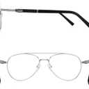 Classic Aviator Reading Glasses for Men Women Light Blocking Computer Readers Spring Hinge Metal Frame Acetate Legs, 1.5x