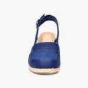 Juliet Holy Womens Wedges Sandals Platform Espadrilles Slingback Closed-toe Clogs Sandals, Navy Blue, 7