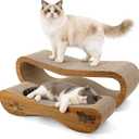 Cat Scratcher, 2 In 1 Cat Scratch Board for Scraching & Napping, Cat Scratchers for Indoor Cats Scratching Pad Couch Lounger Cardboard as Cat Bed & Furniture Protector from Cat Claws, Large 27.44 Inch