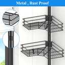 HuggieGems Adjustable Corner Shower Caddy Organizer Rack Shelves, Bathroom Shelf Storage, 4 Tier, Black, 2 Ways of Installation