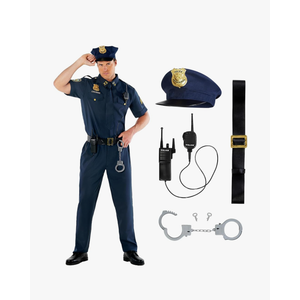 Morph Police Costume Men, Cop Outfit Men, Police Costume Adult, Halloween Costumes For Adults L