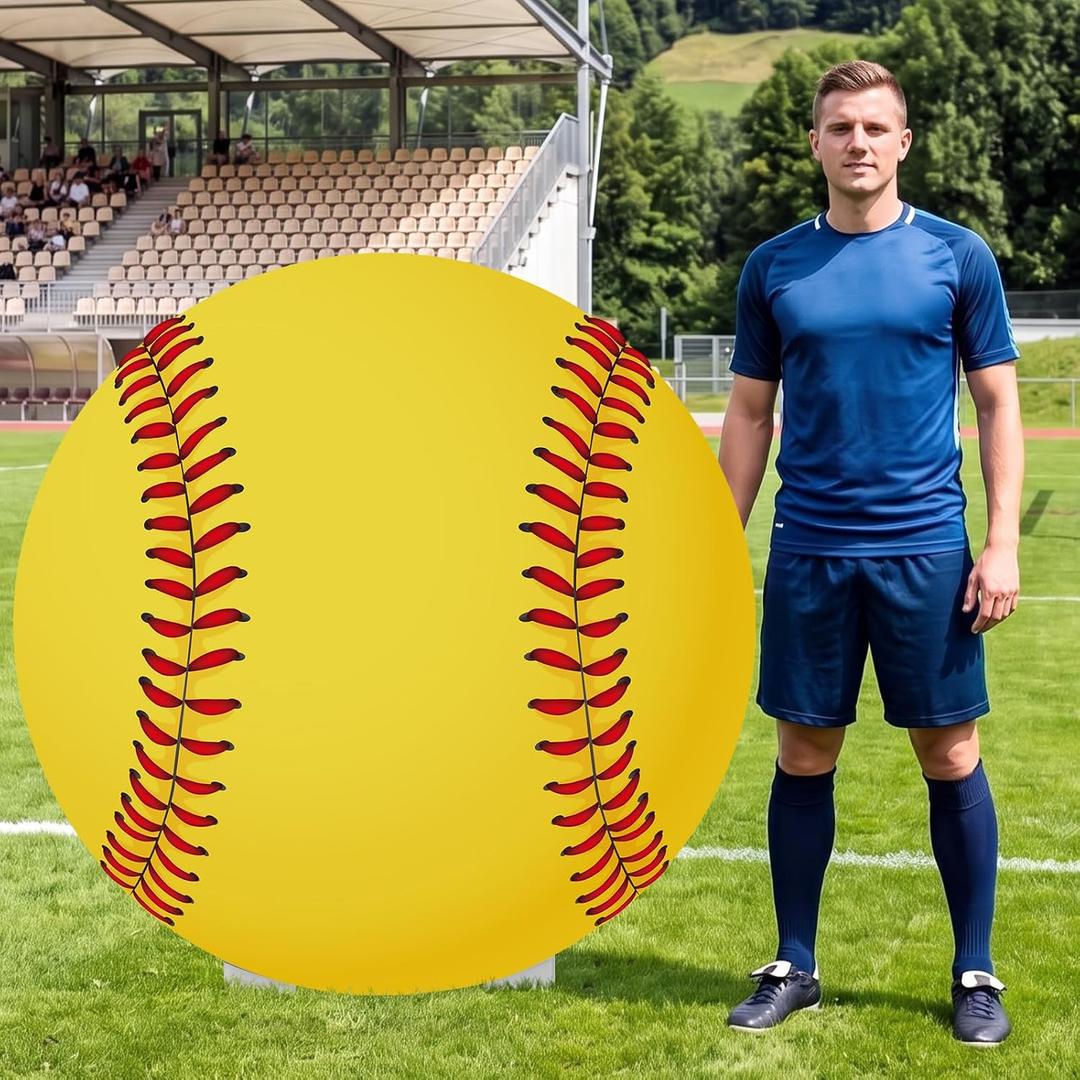 Capoda 3.9 ft Large Softball Party Signs Decoration Sports Cardboard Cutout Stand up Backdrop for Softball Birthday Decor Balls Photo Viewing Events Game Day Celebrations Supplies