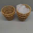 Tujoe Small Rattan Bell Lamp Shade Boho Handwoven Barrel Rattan Chandelier Shades Replacement for Table Floor Lamp Pendant Light Fixtures, 5.5" H x 5.9" D, 2.76" Fitter(6 Pcs,Boho,Normal)