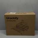 Urackify Dish Drying Rack - Extendable Dish Drainer, Large Dish Rack for Kitchen Counter, Rustproof Dish Strainer with Utensil Holder and Cups Holder, 1 Tier Black