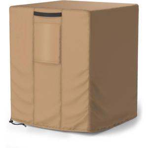 Mrrihand Central Air Conditioner Cover for Outside Units Waterproof Heavy Duty AC Unit for Outdoor Large AC Cover for Winter (24"X24"X22")-Brown