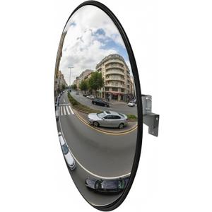 Convex Traffic Mirror, 32" Outdoor Driveway Security Mirror, Blind Spot Safety Mirrors with Adjustable Fixing Bracket Mount, Curved Extends View Street Mirrors for Garage,Corner,Warehouses,Stores
