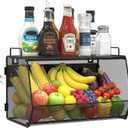 1 SET Magnetic Shelf for Fridge with Lid, Fruit Potato and Onion Storage Bins, Pantry Organizers and Storage, Large Container Magnetic Spice Rack for Refrigerator, Kitchen Counter & Cabinet