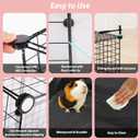 Small Animal Playpen with Waterproof Mat,Guinea Pig Cages,49.2x24.6x12.2inch C&C Cage for Hamster, Bunny, Hedgehog, Chinchilla, Ferret, Indoor Outdoor Portable Metal Wire Yard Fence,Metal Pet Panels-12pcs