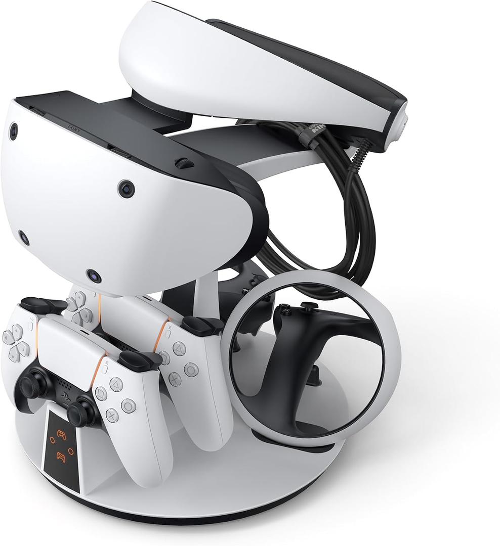 KIWI design D2 3in1 Controller Charging Station for PSVR2 and PS5 with VR Display Stand and LEDCharging Indicator