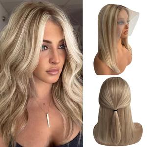 Munx Bob Wig Human Hair for Women, Highlight Blonde 13x4 Hd Lace Front Wigs Human Hair Pre Plucked 180% Density Ombre Ash Blonde Mix Brown Lace Frontal Wigs Natural Hairline 12