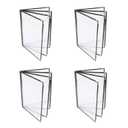 4PCS Menu Covers, Menu Covers 8.5 X 11 Inch, Menu Holder 4 Page 8 View, Restaurant Menu Covers Fits A4 Size Paper, Morning Menu Homeschool, Menu Book(Black)