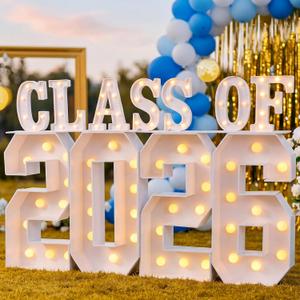 Graduation Class of 2026 Light up Marquee Letters, 2.68 ft Large LED Graduation Letters and Numbers for Grad Party Decorations, Photo Backdrop, High School College Grad 2026 Decor